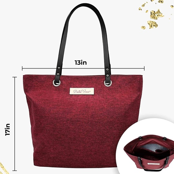 NWT-PortoVino City Tote Bag - Canvas Wine Purse with Hidden Spout and Dispenser - Picture 10 of 15